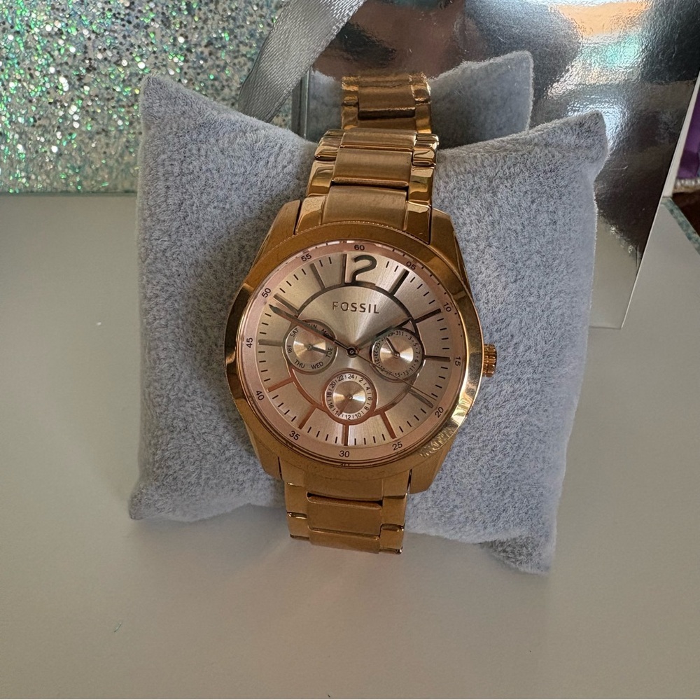 Fossil Rose Gold Stainless Multifunction Stainless Steel Watch